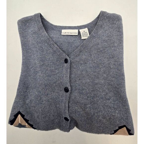 Croft & Barrow Womens M Gray Knit Cardigan With Birdhouse & Star Embroidery - Picture 6 of 7